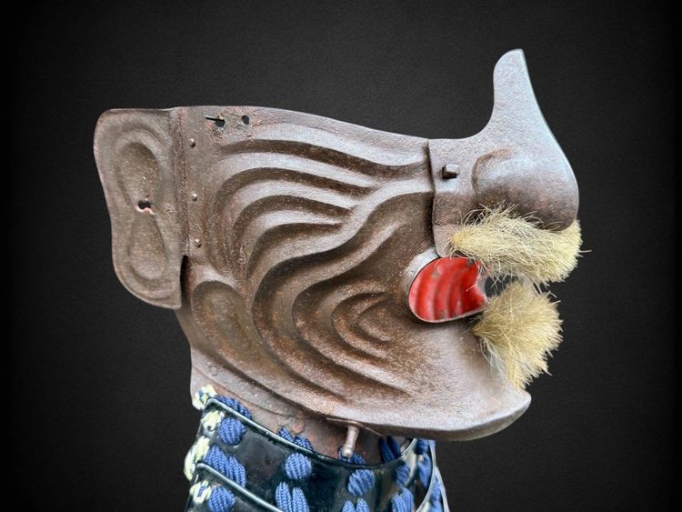 Demi Masque De Samuraï Mempo En Fer Forgé - Période Edo (1603 - 1868).