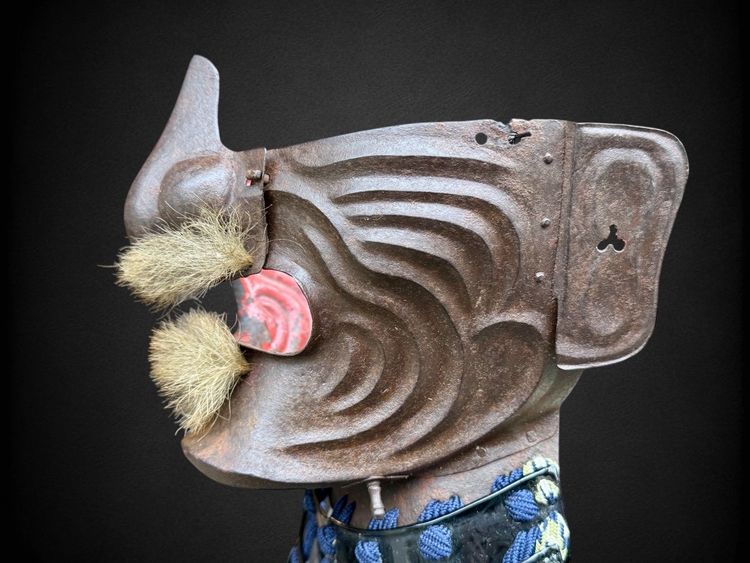 Demi Masque De Samuraï Mempo En Fer Forgé - Période Edo (1603 - 1868).