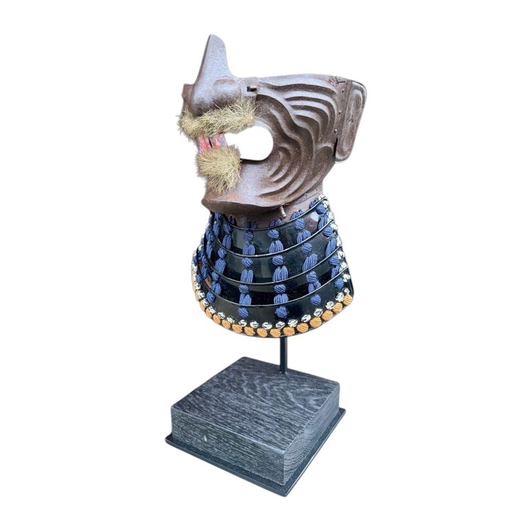 Demi Masque De Samuraï Mempo En Fer Forgé - Période Edo (1603 - 1868).