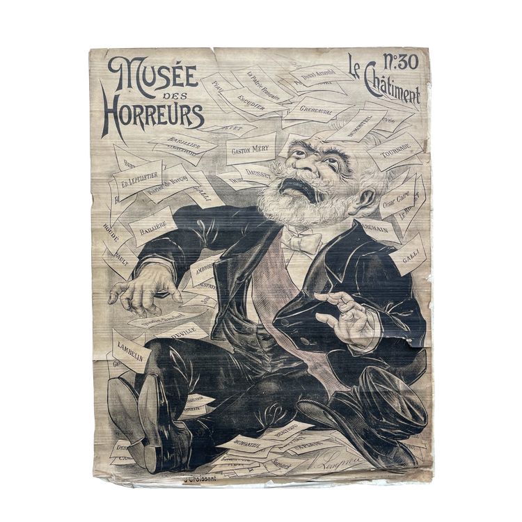 Poster Musée des Horreurs nº30 Le Châtiment Caricature Affaire Dreyfus Circa 1900