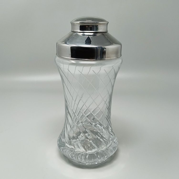 1960er Jahre Wunderschöner Cocktail-Shaker aus geschliffenem Kristall. Hergestellt in Italien