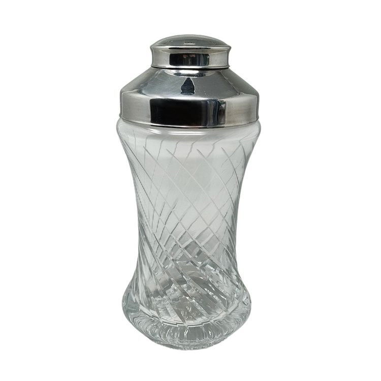 1960er Jahre Wunderschöner Cocktail-Shaker aus geschliffenem Kristall. Hergestellt in Italien