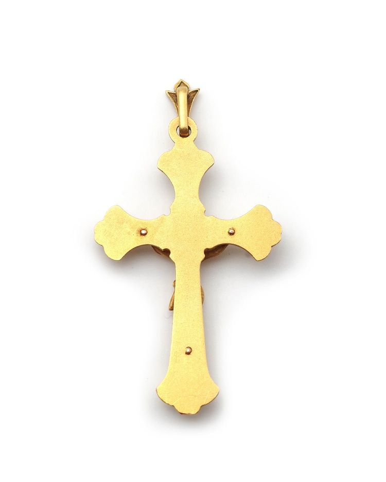 Ciondolo a forma di croce religiosa traforata in oro 18 carati, croce vintage, grande croce religiosa, gioielli cristiani