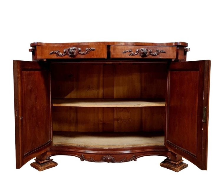 Napoleon III period mahogany sideboard, curved on all sides, circa 1850