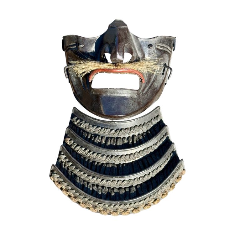 Mempo Samurai Half Mask - Shōwa Era (1926-1989).