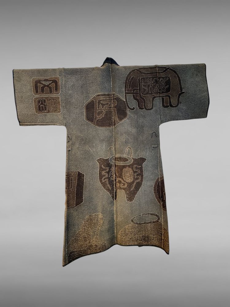 Japanischer Feuerwehrkimono "hikeshi-banten" - Meiji-Periode (1868-1912).