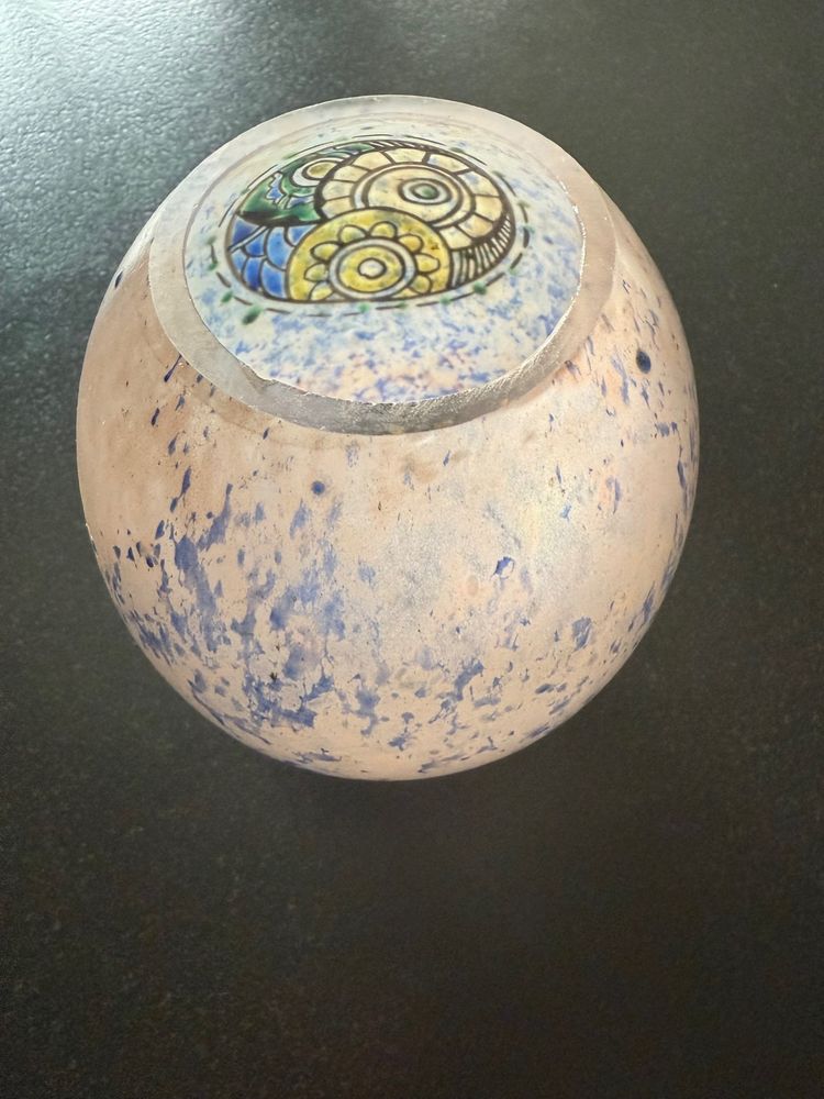 Superb 1930s Art Deco vase signed André Delatte in Nancy