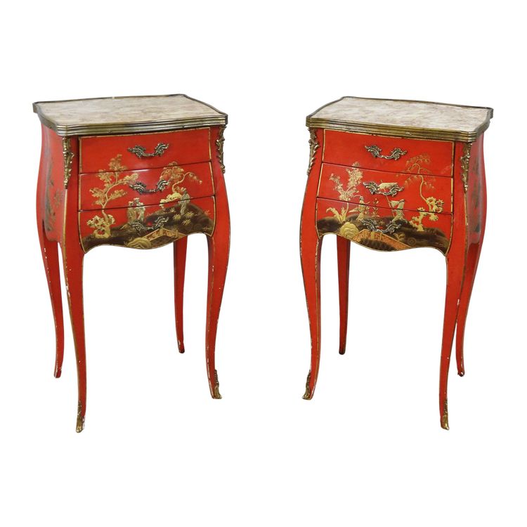 chevets en laque de style louis XV