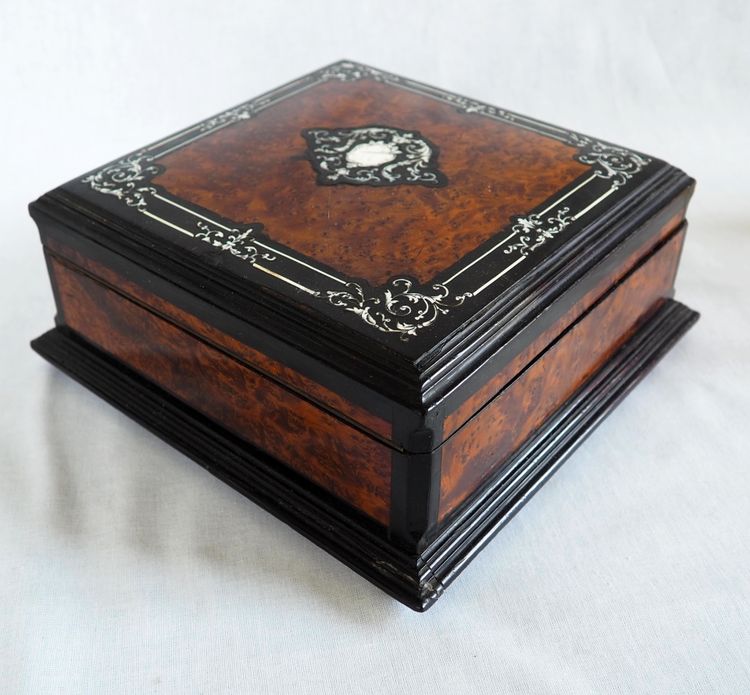 Napoleon III marquetry jewelry box