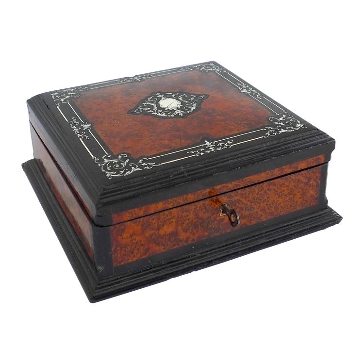 Napoleon III marquetry jewelry box