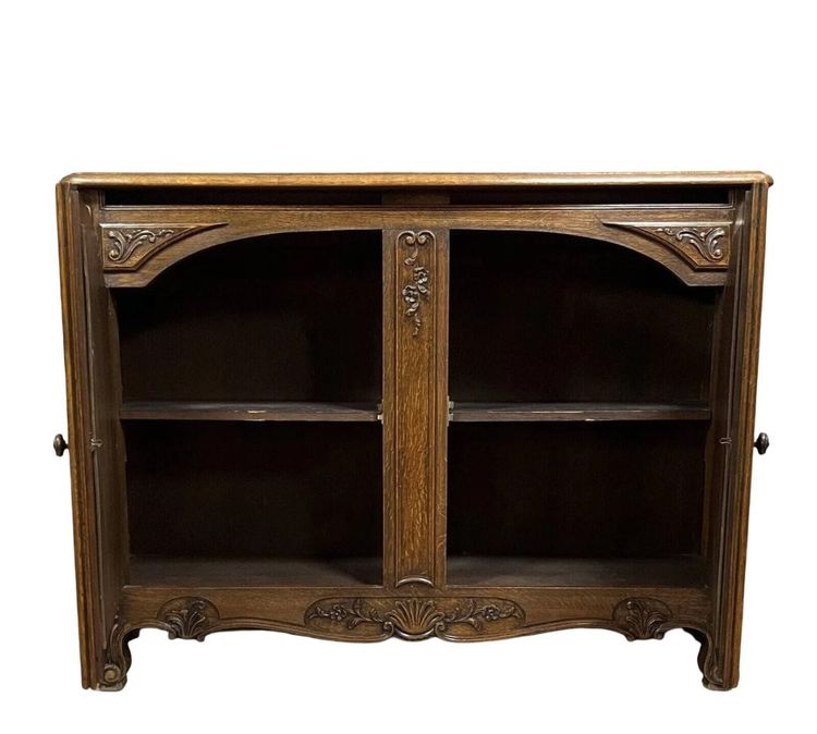 Louis XV style double secret bottom curved oak buffet circa 1900