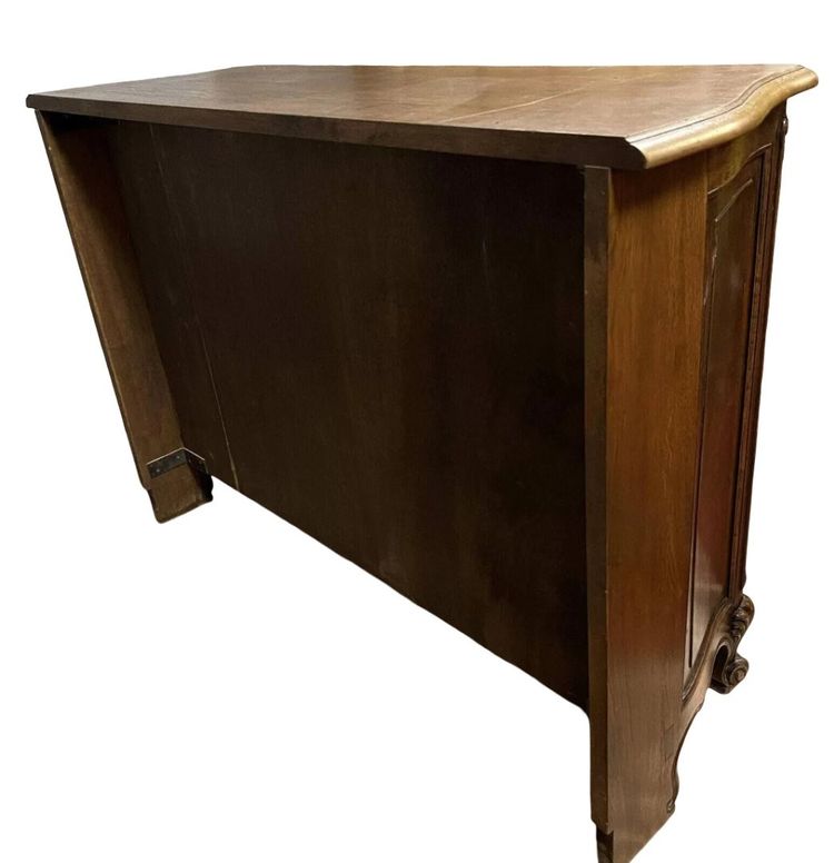 Louis XV style double secret bottom curved oak buffet circa 1900