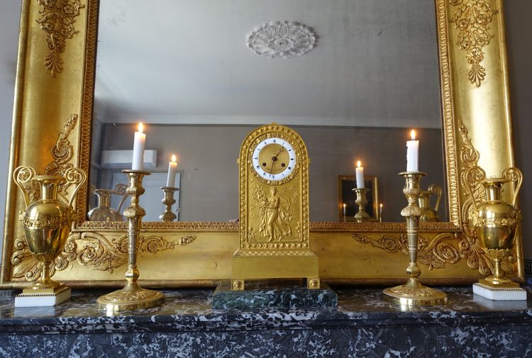 Pair of Empire gilt bronze candlesticks with mercury - Russian or Swedish work