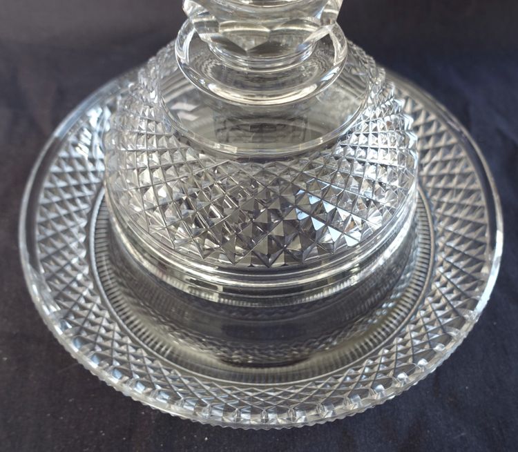 Le Creusot: cut crystal compotier bowl, centerpiece, Empire Restoration period