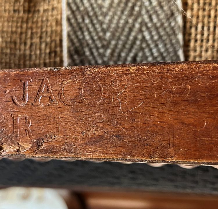 Jacob Desmalter: pair of Empire period mahogany chairs, horsehair - stamped