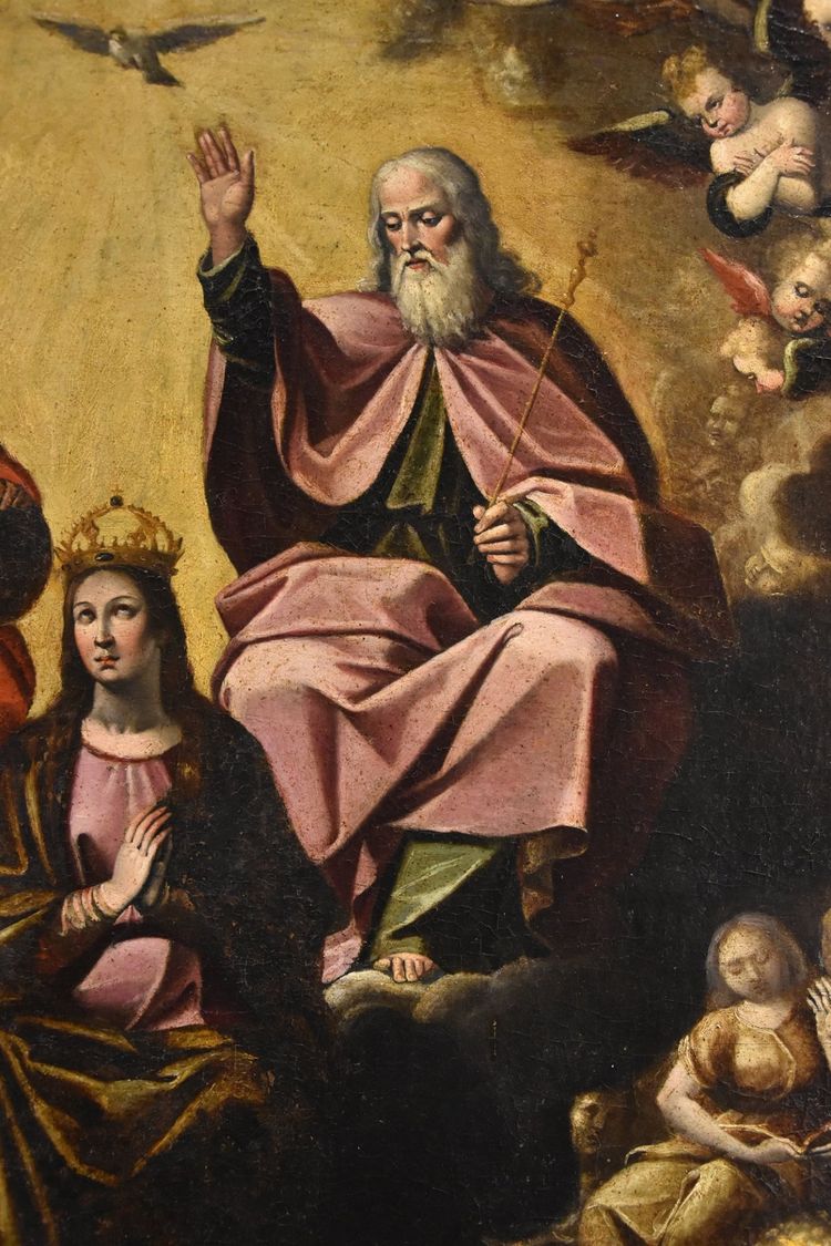 Assomption de la Vierge, la Trinité et concert d'anges, Guglielmo Caccia (1568-1625)