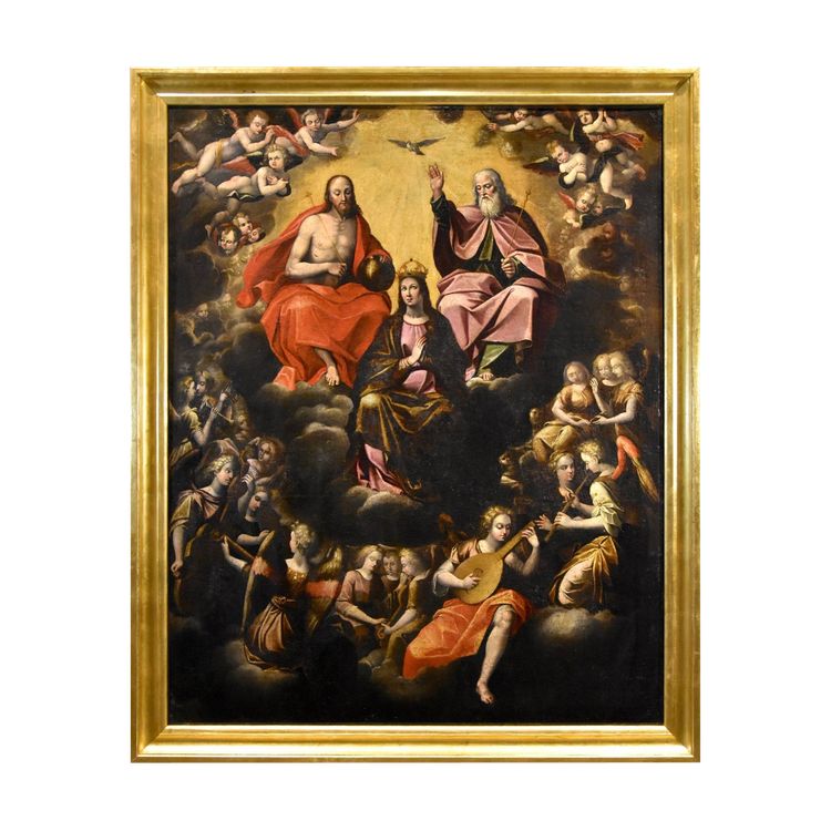 Assomption de la Vierge, la Trinité et concert d'anges, Guglielmo Caccia (1568-1625)