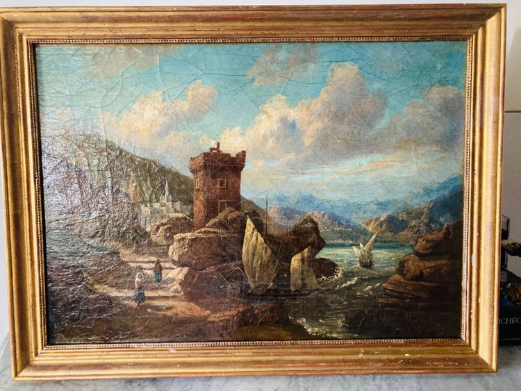 Tableau peinture à l’huile école flamande du XVIII SIÈCLE 