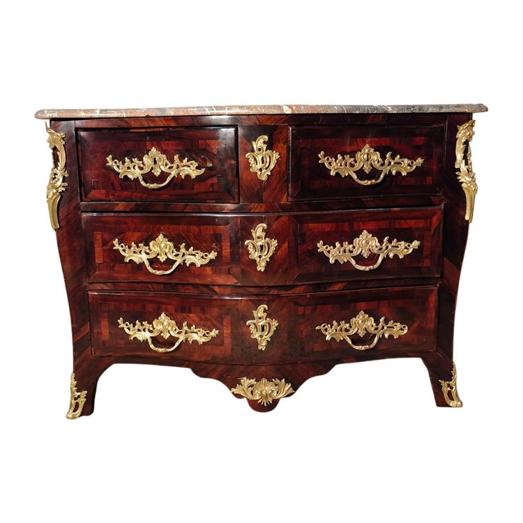 Commode d époque Louis XV en marqueterie estampillée HEDOUIN 