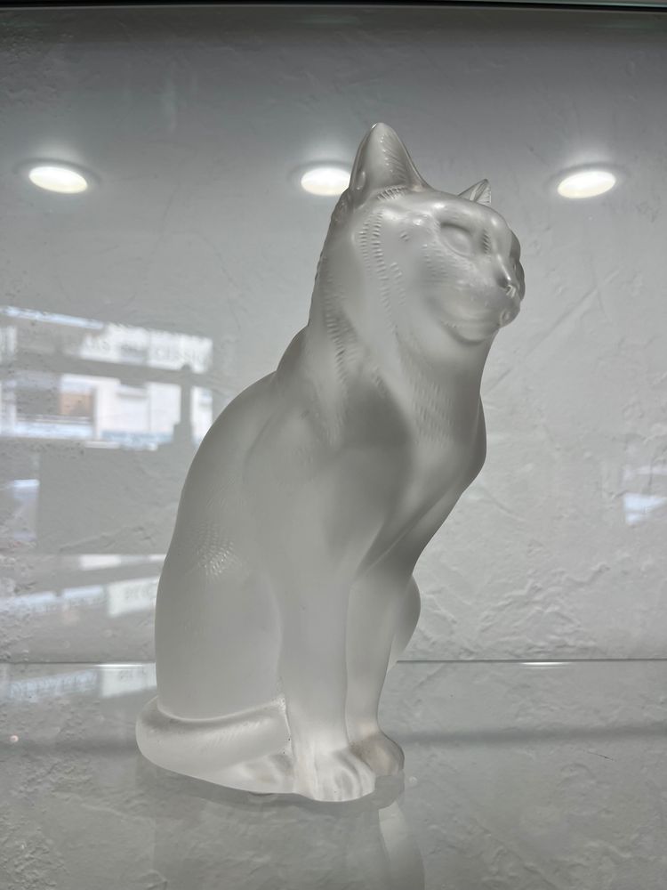 Sculpture Lalique - crystal - cat - france - XX ème