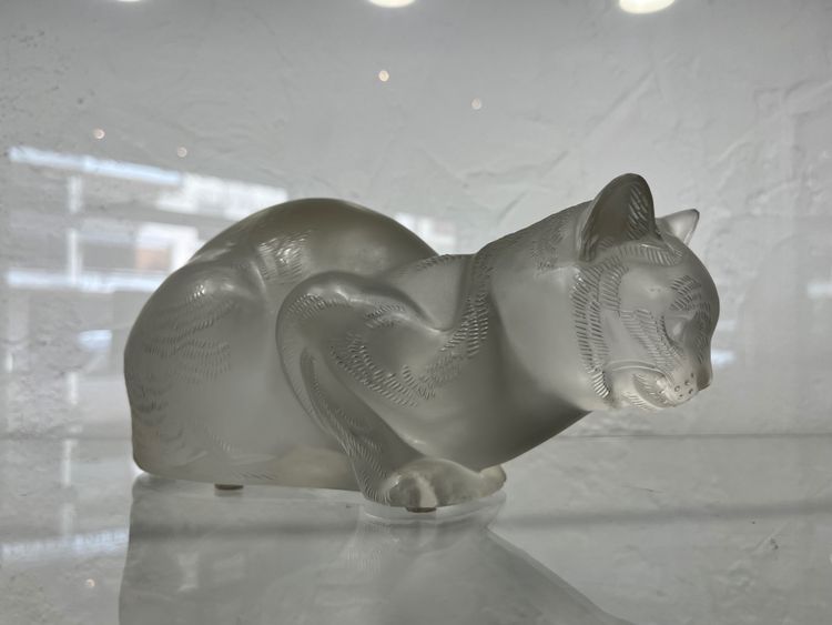 Sculpture Lalique - crystal - cat - france - XX ème