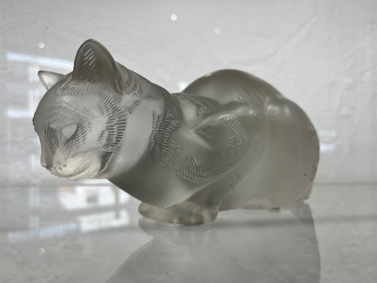 Sculpture Lalique - crystal - cat - france - XX ème
