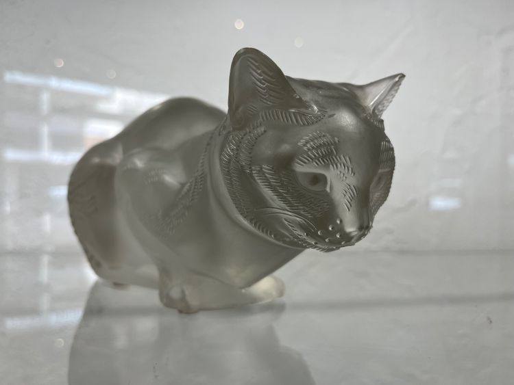 Sculpture Lalique - crystal - cat - france - XX ème
