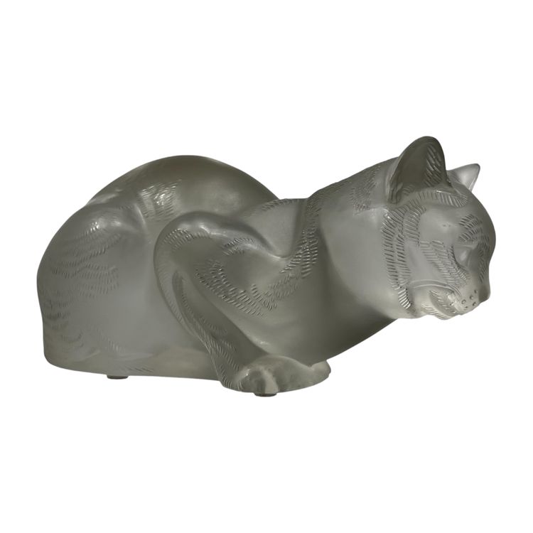 Sculpture Lalique - crystal - cat - france - XX ème