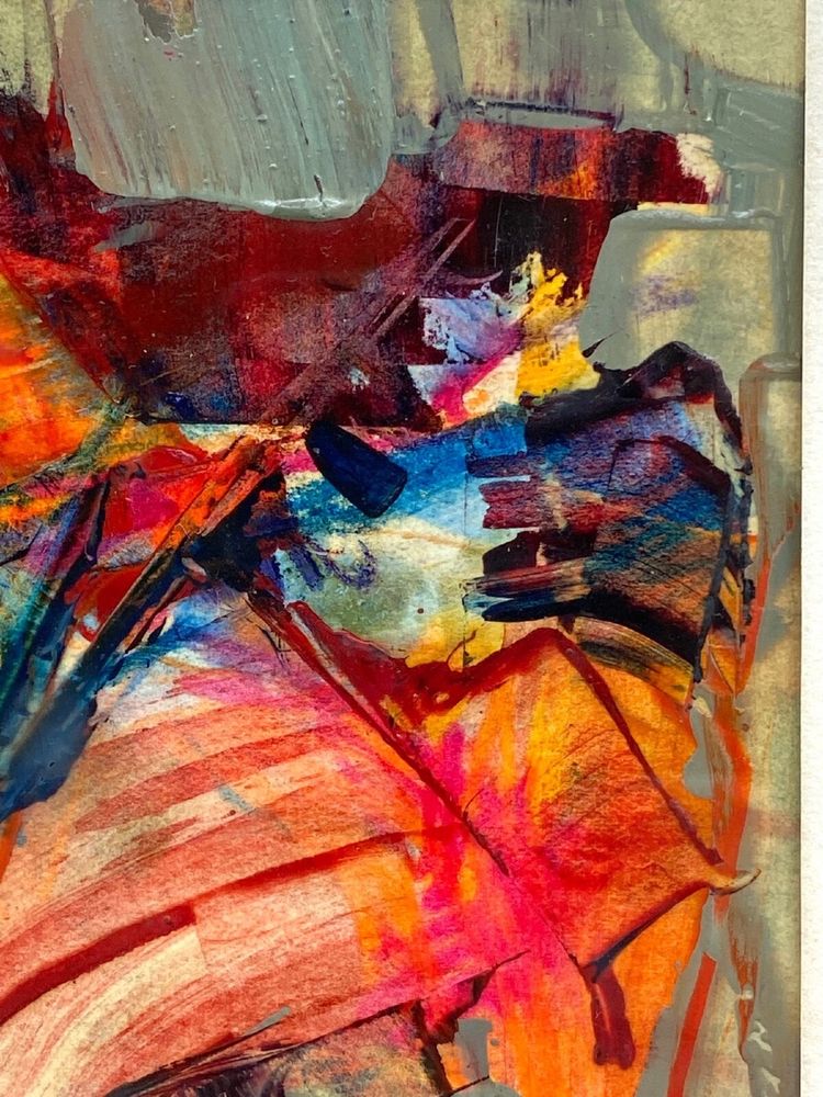 ÖL GOUACHE ABSTRAKTE KOMPOSITION VON JACQUES BUCHHOLZ AUF PAPIER 1962