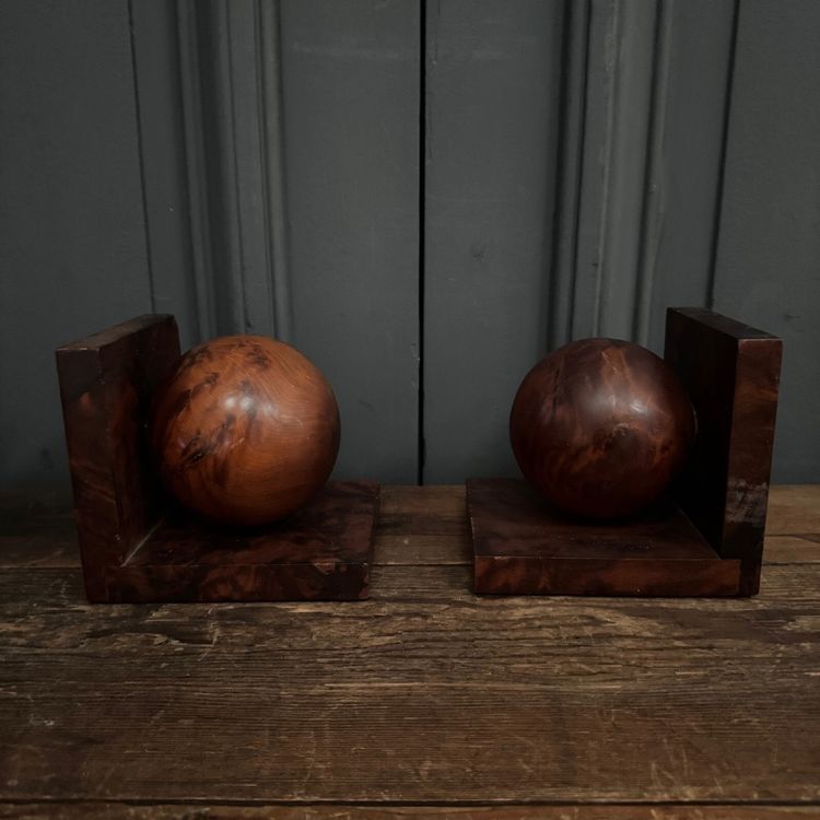 Pair of burrwood bookends 1950 Art Deco