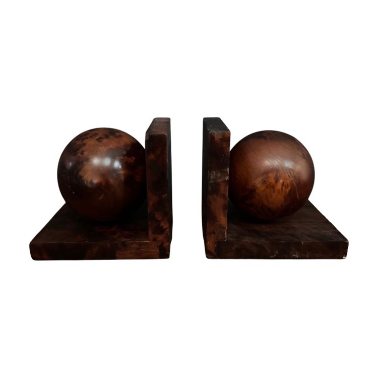 Pair of burrwood bookends 1950 Art Deco