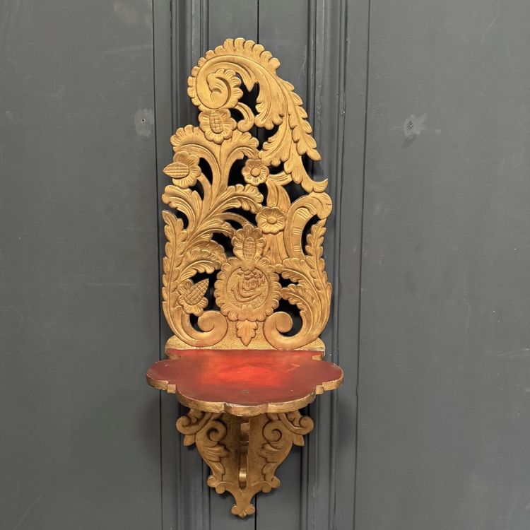 Osmanisches Regal aus geschnitztem vergoldetem Holz XIX.