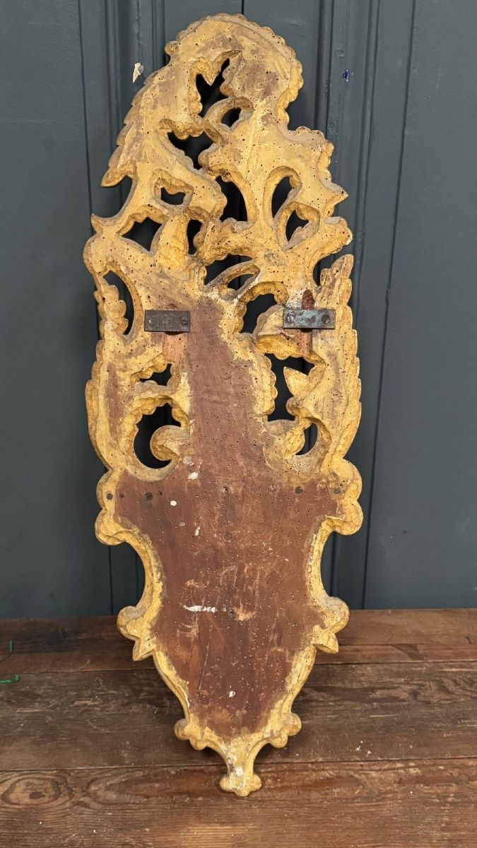 Osmanisches Regal aus geschnitztem vergoldetem Holz XIX.