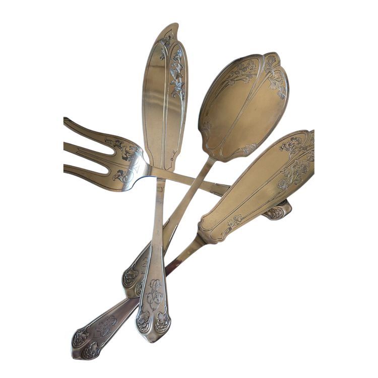 2 Art Nouveau serving cutlery.