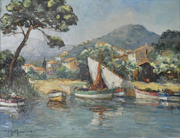 Georges MARCHAND (20. Jahrhundert) Öl auf Leinwand „Mediterrane Landschaft“