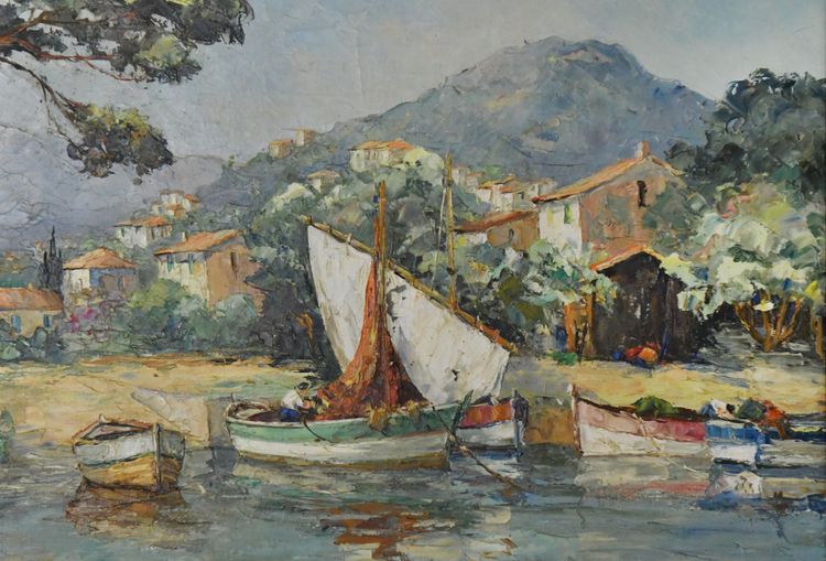 Georges MARCHAND (20. Jahrhundert) Öl auf Leinwand „Mediterrane Landschaft“