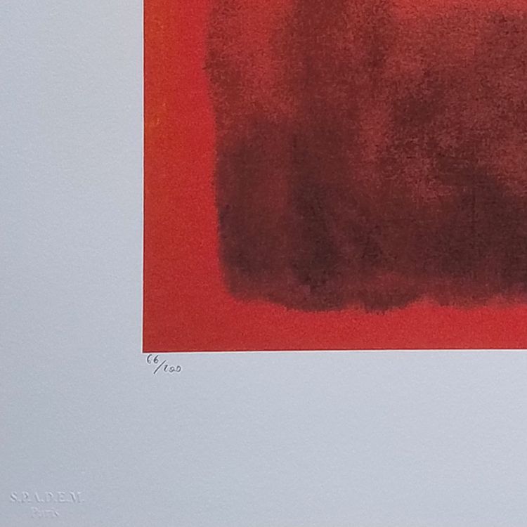 Superbe lithographie en édition limitée de Mark Rothko des années 1980