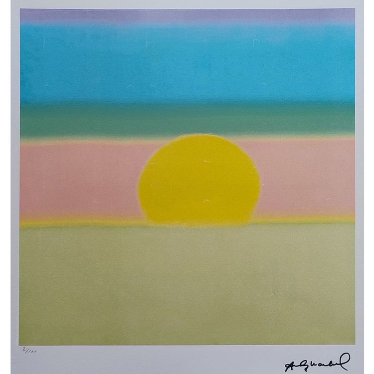 Superbe lithographie « Sunrise » d'Andy Warhol en édition limitée des années 1980