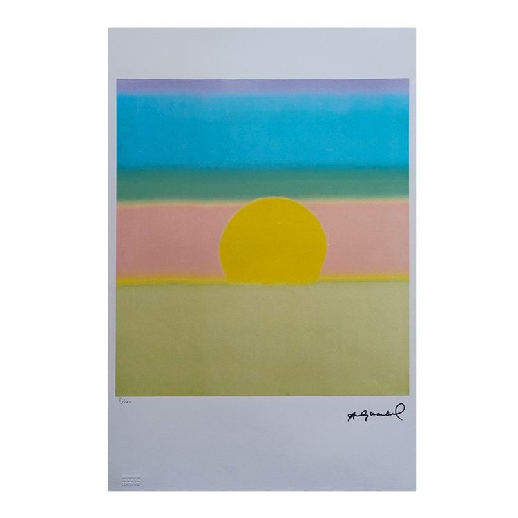 Superbe lithographie « Sunrise » d'Andy Warhol en édition limitée des années 1980