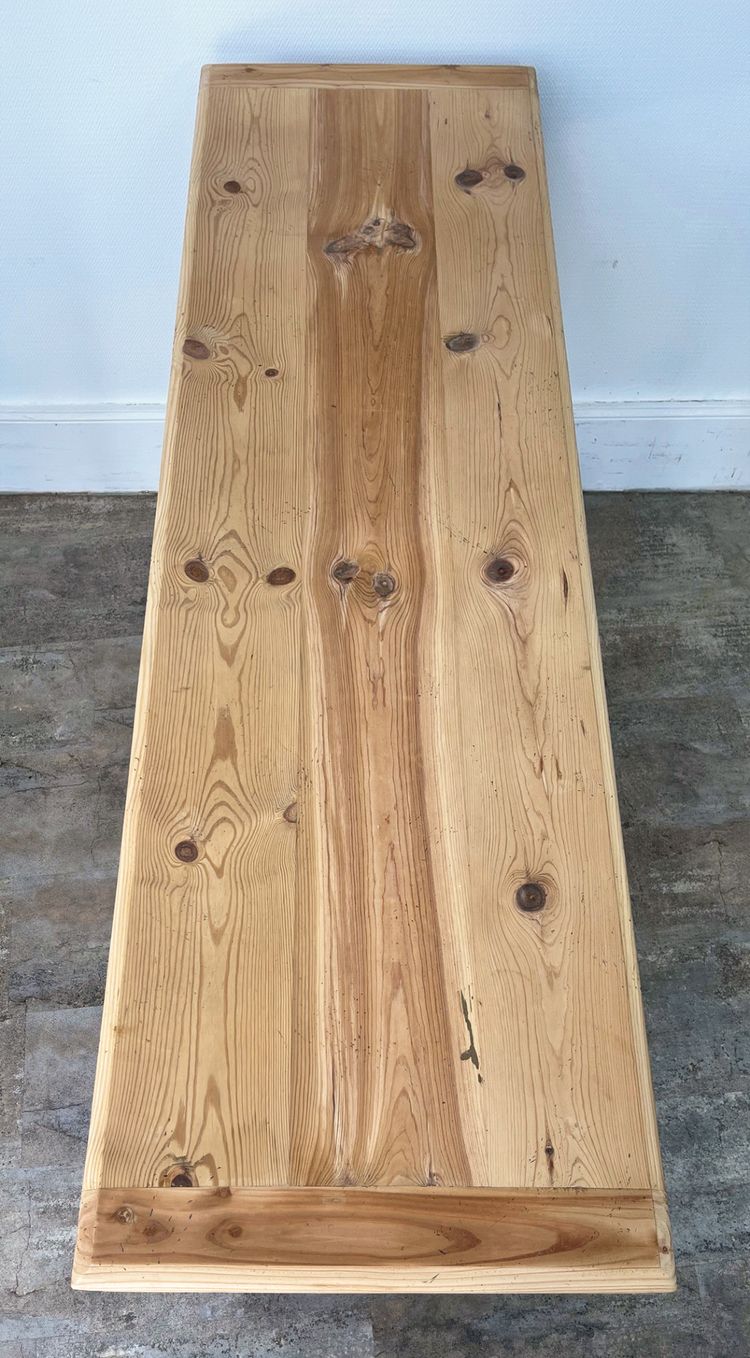 Raw pine draper table