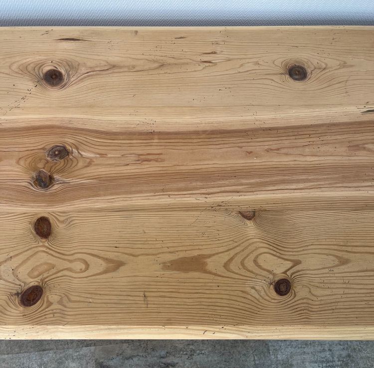 Raw pine draper table
