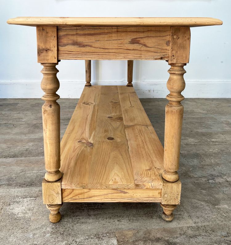 Raw pine draper table