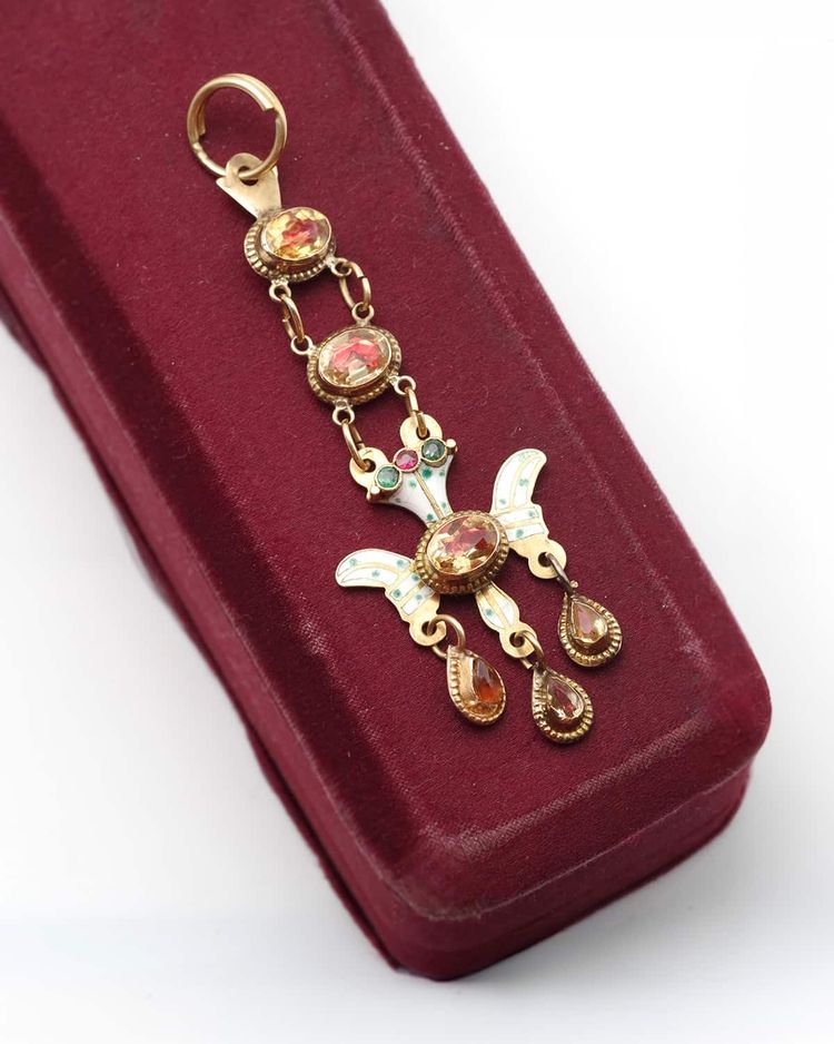 Antique Holy Spirit from Aurillac in 18k gold, Antique regional Saint-Esprit d'Aurillac pendant