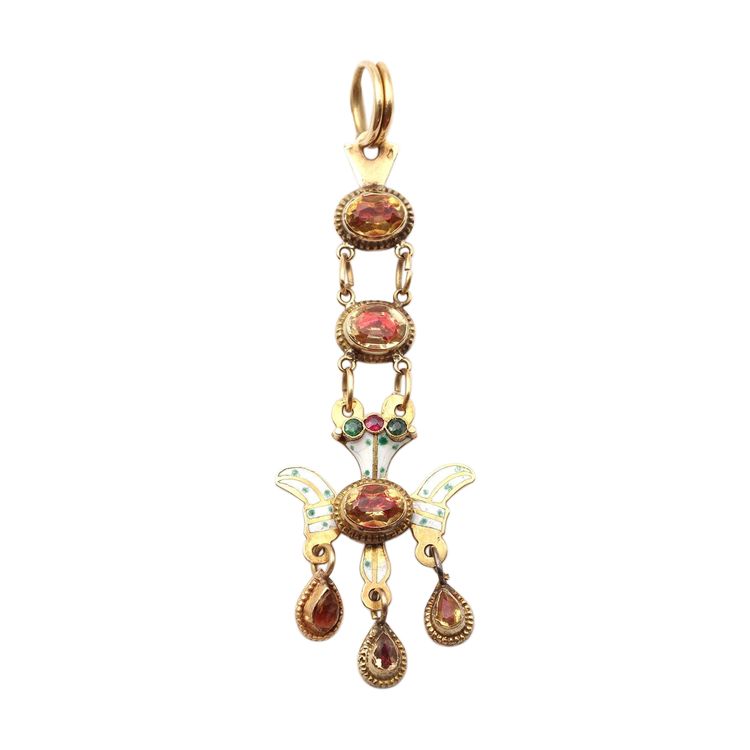 Antique Holy Spirit from Aurillac in 18k gold, Antique regional Saint-Esprit d'Aurillac pendant