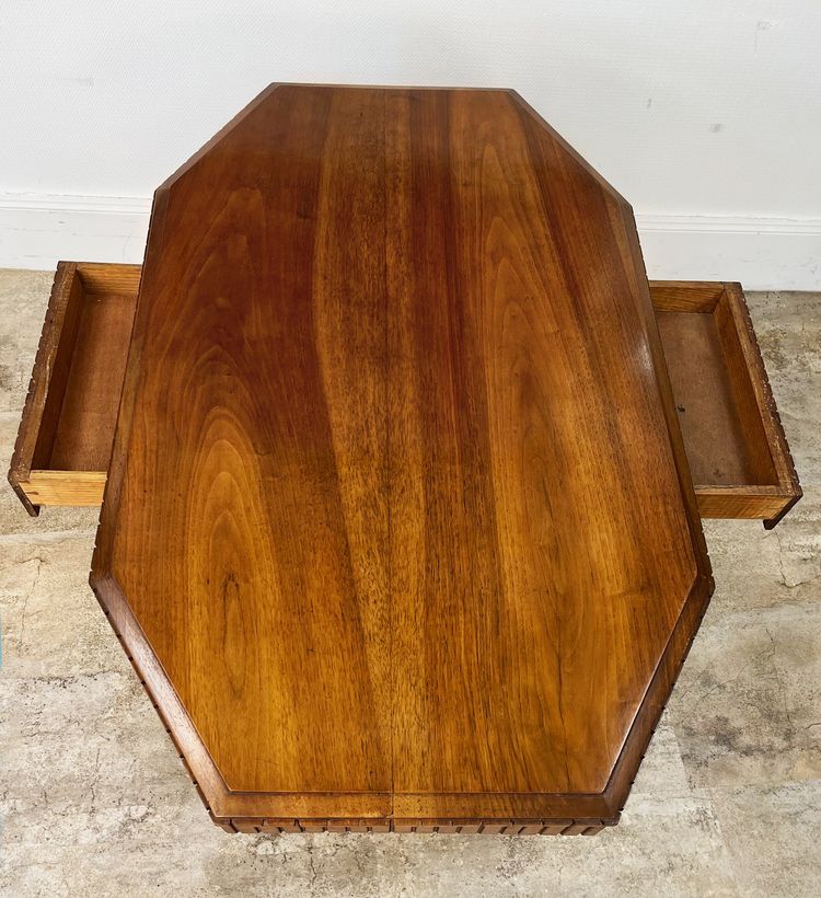 ART DECO writing table / small desk in walnut
