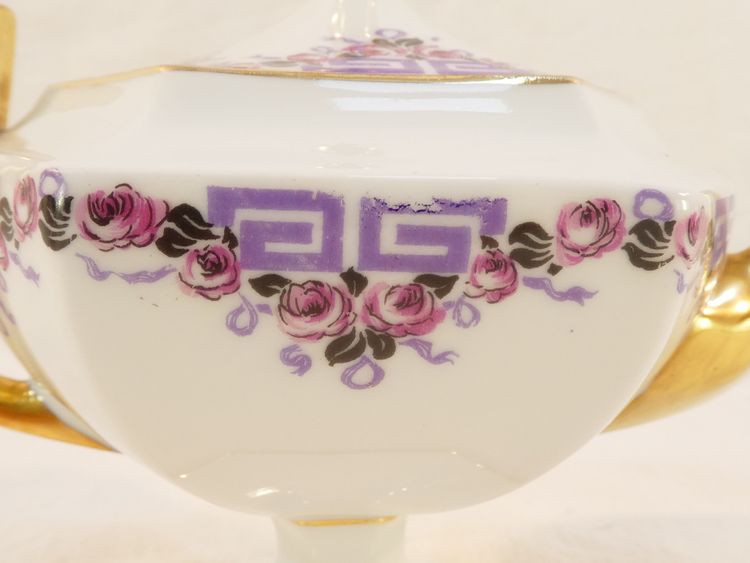Service a café TÊTE a TÊTE en porcelaine de LIMOGES d’époque ART DE DECO