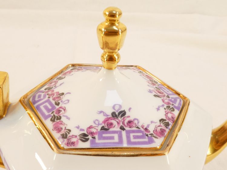 Service a café TÊTE a TÊTE en porcelaine de LIMOGES d’époque ART DE DECO