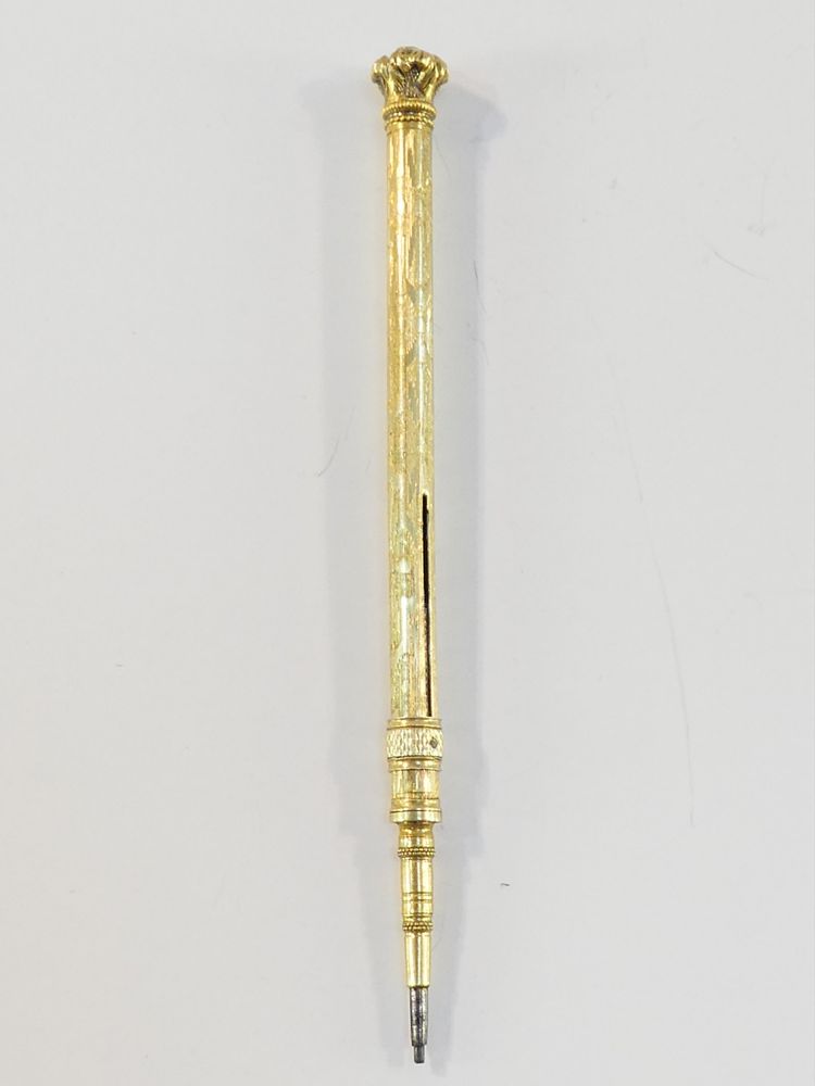 19th century silver vermeil mechanical pencil or pencil