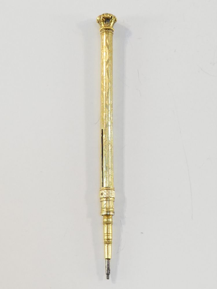 19th century silver vermeil mechanical pencil or pencil