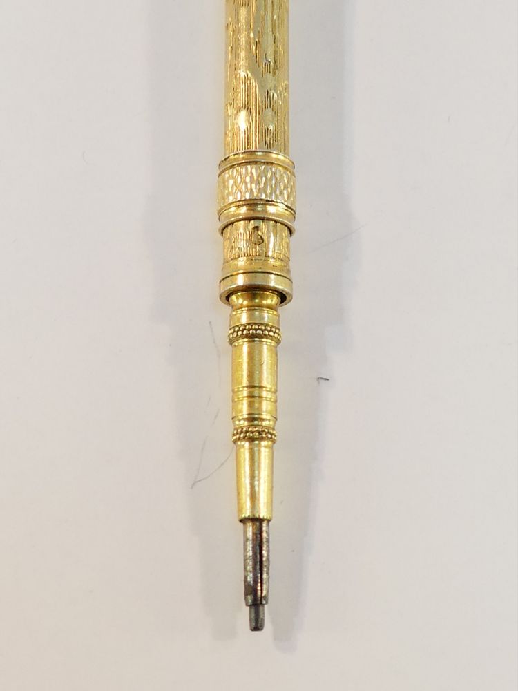 19th century silver vermeil mechanical pencil or pencil